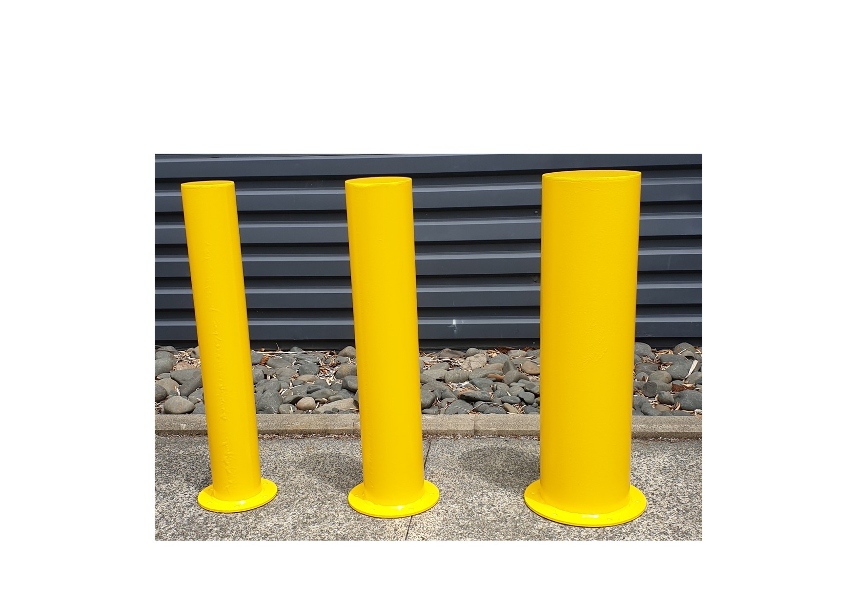 Fixed Bollard with Base Plate Traffic Yellow 150mm x 1000mm bolt down